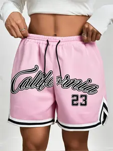 Women's Figure Print Basketball Shorts Casual Comfy Breathable Shorts for Summer, Ladies Bottoms for Daily Wear, Jersey Shorts