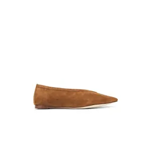Steve Madden Leni Flats in Chesnut Suede