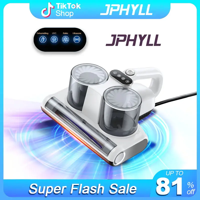 TikTokShopfalldealsforyou-JPHYLL Mattress Mite Remover Vacuum Cleaner & Pet Hair - 16KPa Strong Suction, UV-C Sanitizing Light, LED Display and HEPA F