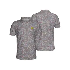 Driftwood Camo Golf Polo Shirt Mens Camouflage Pattern Breathable Lightweight Performance Golf Apparel