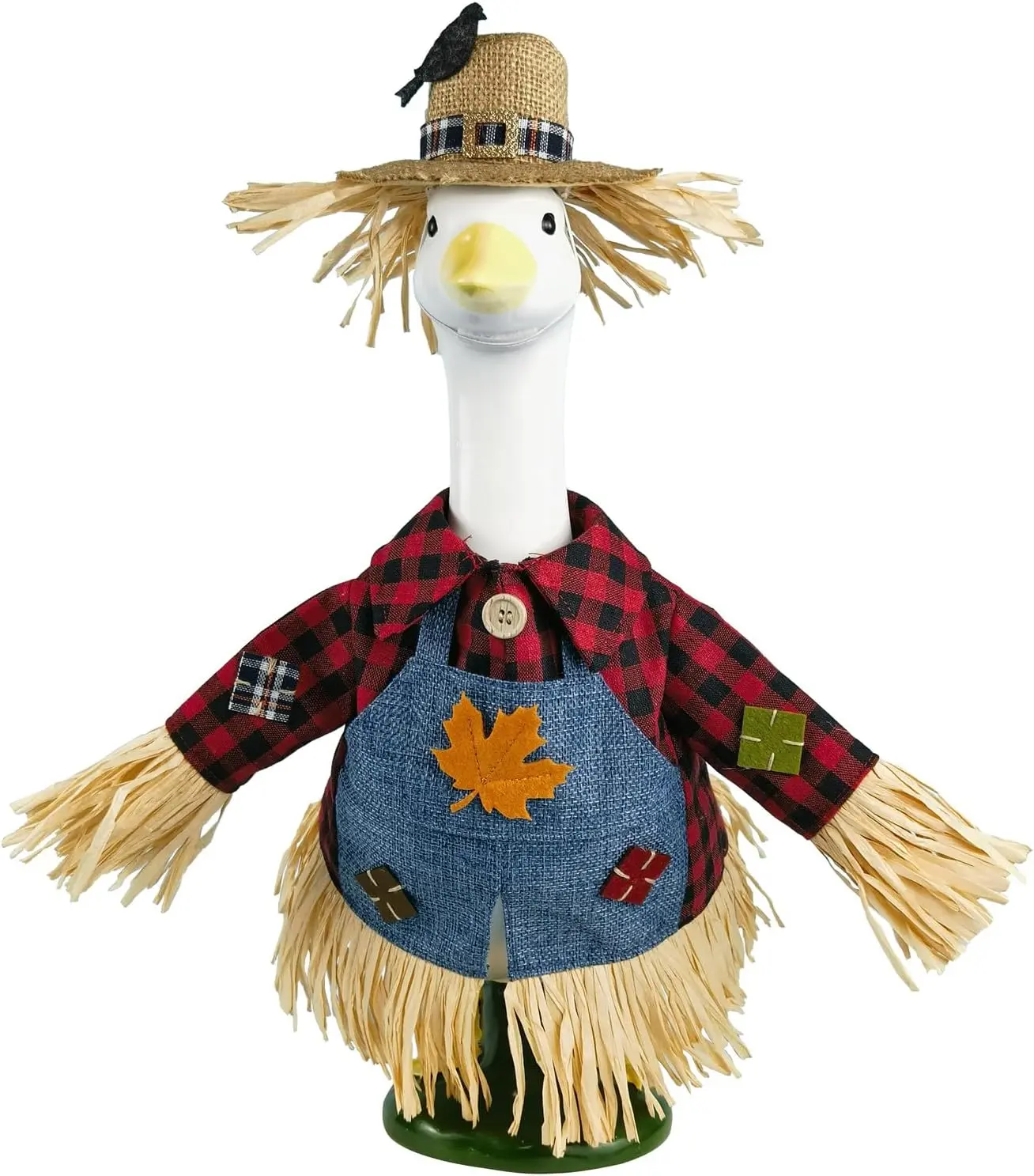 Porch Goose Outfits , Scarecrow Witch Ghost Skeleton Pumpkin Themed Goose Costume, Seasonal Fall Sculpture Clothes Fit Plastic & Cement Goose Statue, Garden Yard Patio Outdoor Party Decorations
