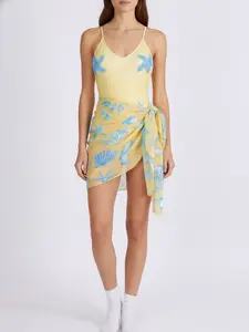 Women's Floral One Piece Swimsuit with Wrap Skirt, Tummy Control Bathing Suit for Beach Vacation