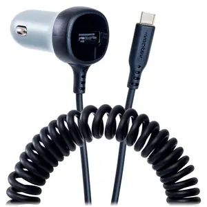 Ventev 27W ULTRAFAST Dual Car Charger with USB-C Travel Cable