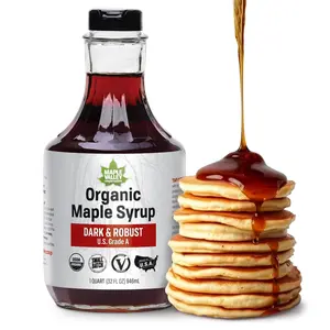 Valley Organic Pure Maple Syrup, Dark Robust Better Than Pancake Syrup, Use for Coffee or AllNatural Sugar Substitute in Cooking and Baking (32oz Bottle)