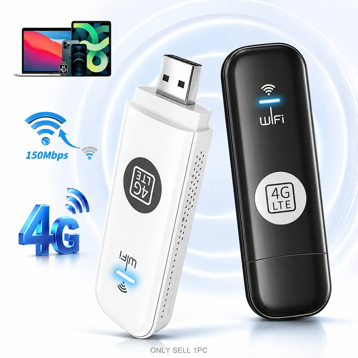 Portable 4G WiFi Dongle, Wireless WiFi Modem, High Speed Mobile WiFi Hotspot, WiFi Pocket, Global Network Compatible, Supports 10 Devices Simultaneously, Easy Setup, Ideal for Gaming, Streaming & Outdoor Use, Portable WiFi Hotspot for Travel