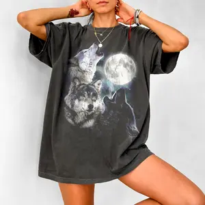 Comfort Colors Wolf Moon Shirt, Mystic Wolf Tee, Wildlife Graphic Tee, Dark Fantasy Shirt, Nature Lover Gift, Trendy T-Shirt, Casual Fit