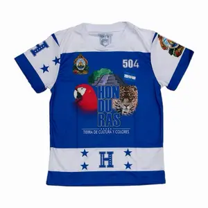 Honduras Jaguar Soccer Jersey with National Shield Blue and White Design for Fans Slim Fitting Team Support