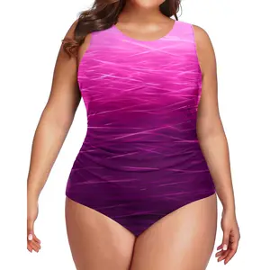 Daci Women Plus Size One Piece Swimsuit Tummy Control Athletic Bathing Suit Slimming Swimwear