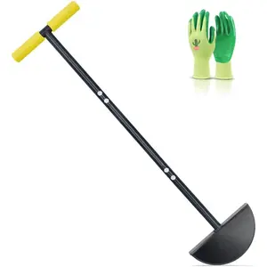 Half Moon Edger Lawn Tool, Lawn Edgers with Soft Handle, Manual Lawn Edger for Grass, Borders Sidewalks, Driveways, Gardens, 38-Inch