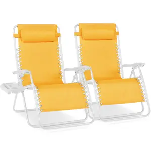 Best Choice Products Set of 2 Extra Wide Zero Gravity Lounge Chair Recliners w/ Cup Holder