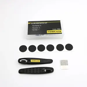 10-Piece Patch Kit with Tire Levers & Rasp for Glueless Mountain Bike Repair