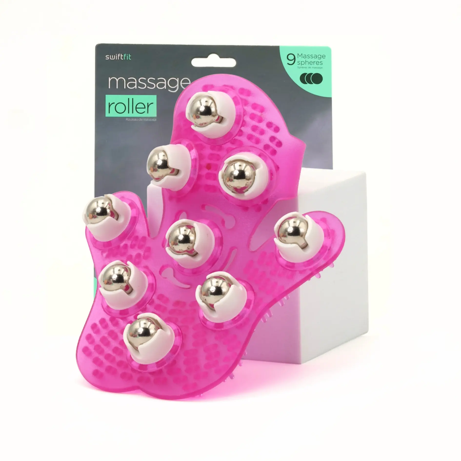 9-Ball Handheld Massage Roller, Manual Body Care Massage Devices for Full Body Muscle Relief, Neck Care, and Low Back Pain Relief, Smooth, Lightweight