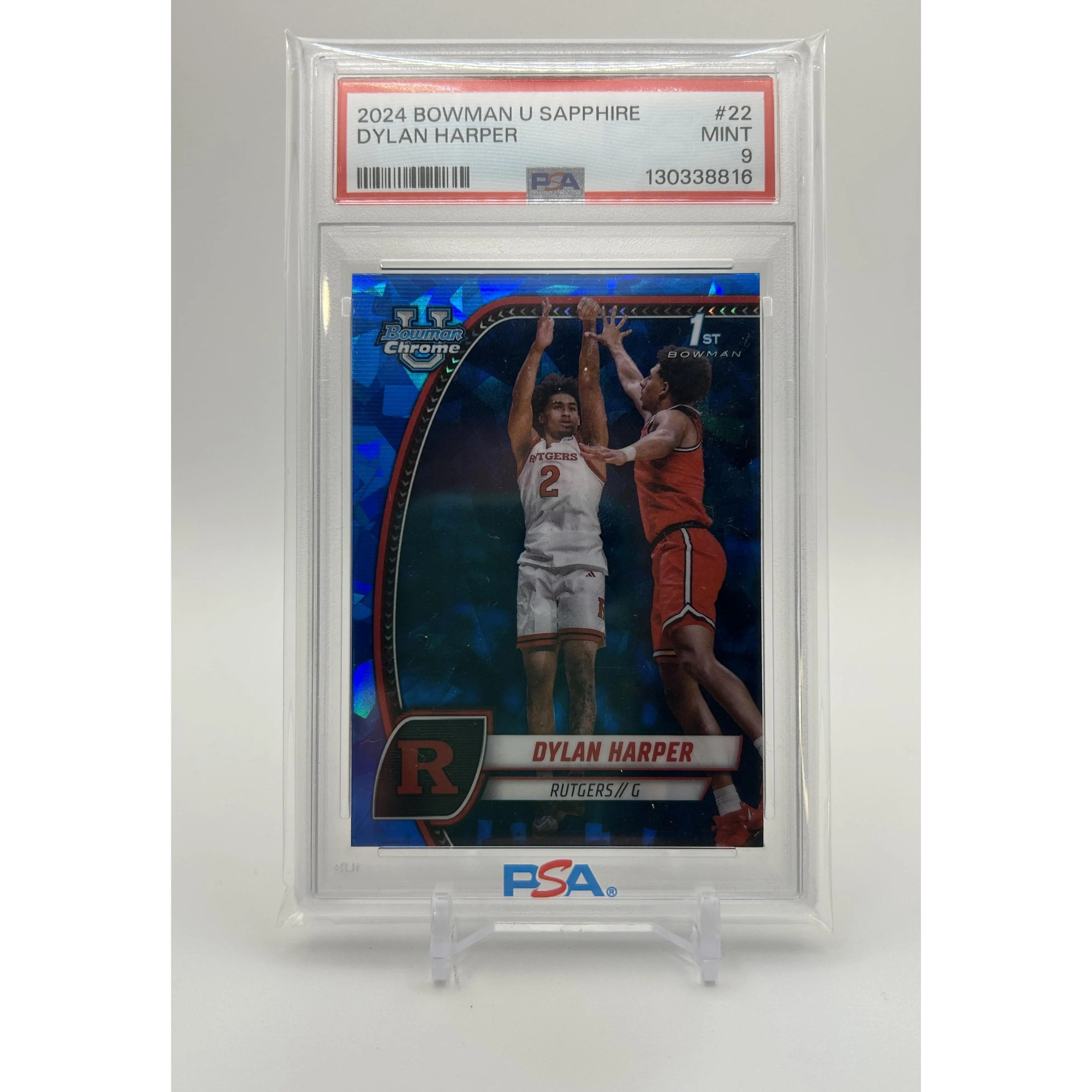 2024-25 Bowman University Sapphire Dylan Harper Rookie #22 PSA 9 Mint