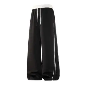 Couple Style Contrast Color Side Stripe Drawstring Pants Fashion Casual Sports Trousers Menswear Stylish