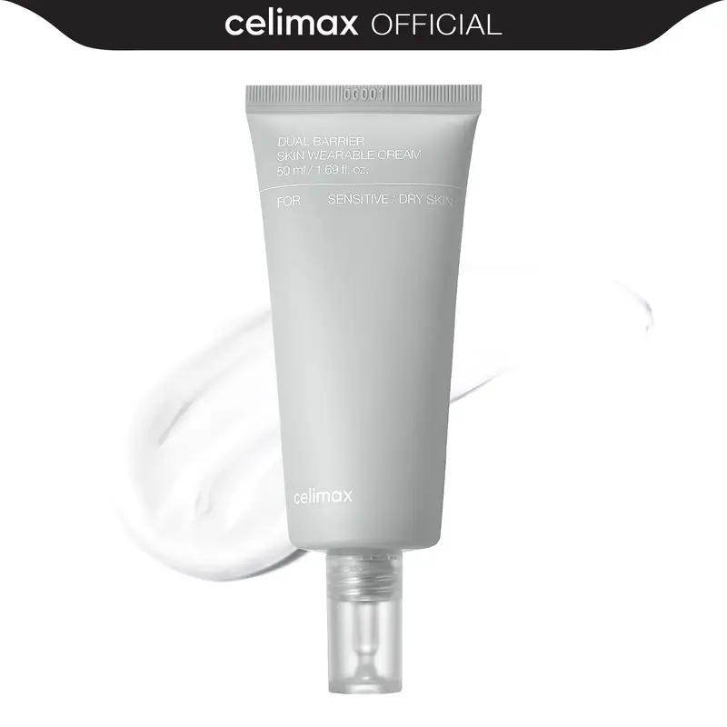 [celimax official] Dual Barrier Skin Wearable Cream | Long Lasting Cream Face Moisturizer with Ceramides, Hyaluronic Acid, Hydrating, Soothing, Repairing, Day & Night Cream, 50ml, Sensitive Skin