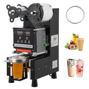 GARVEE Cup Sealing Machine, Full Automatic Cup Sealer Machine 3.54"/3.74", Bubble Tea Sealing Machine 500-650 Cup/h, Digital Control LCD Panel Cup Sealer Machine for Bubble Milk Tea Coffee
