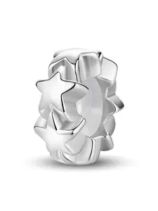 New Style Original Silver Color Charm DIY Beads with Sun Moon Stars Deep Blue Star Safety Chain Five-pointed Star Pattern Crescent Shiny Night Sky Five-star Galaxy Beads for Female Perfect Choice DIY Jewelry for Star-themed Parties Night Events