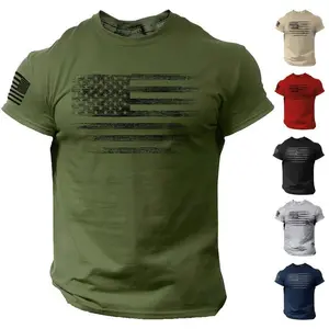 USA Distressed Flag Men's T-Shirt, Casual Cotton Tee - Menswear