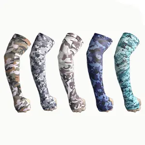 Men’s Nylon Sports Arm Sleeves (5 Pcs), Outdoor Camouflage Sun Protection UV Guard for Summer Hiking, Sports Arm Sleeve