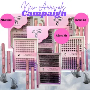 ZEETECBEAUTY Clusters Wide Ultra-thin Invisible Lash Bond,Remover,Applicator.Allure Daily Natural Individual magnetic eyelashes , Adorn DRAMATICLash, eyelashclusters ,DIYBeginner Friendly, Waterproof AdheshiveLash bond For Girls cosmetic lash clusters kit