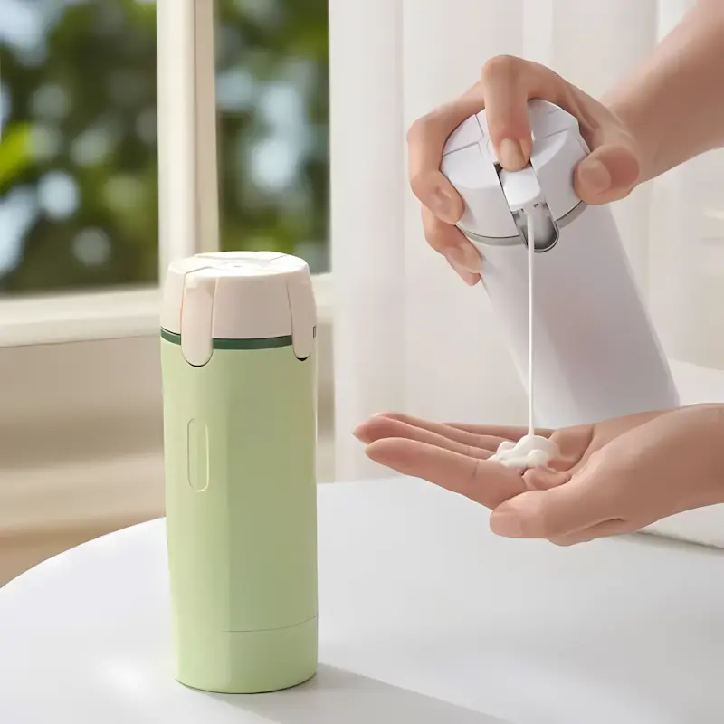 4-in-1 travel dispenser bottle set — portable liquid container set; leakproof, refillable cosmetic storage with a multifunctional toiletry bag; compact graduated design for lotion, shampoo, and cleanser; perfect travel essentials for vacations, gyms, and