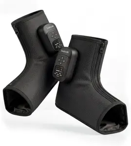 Foot Massager with Air Compression and Heat, Portable Cordless Ankle and Calf Massager with 5 Modes & 5 Intensities, Lightweight Compression Boots for Muscle Relaxation (FootSoothy Pro 2PCS)