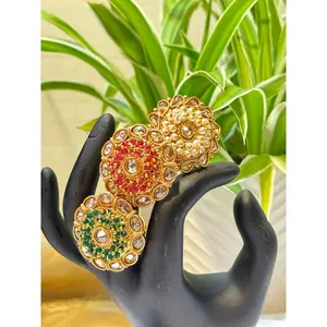 Gold Plated Crystal Stone Adjustable Rings