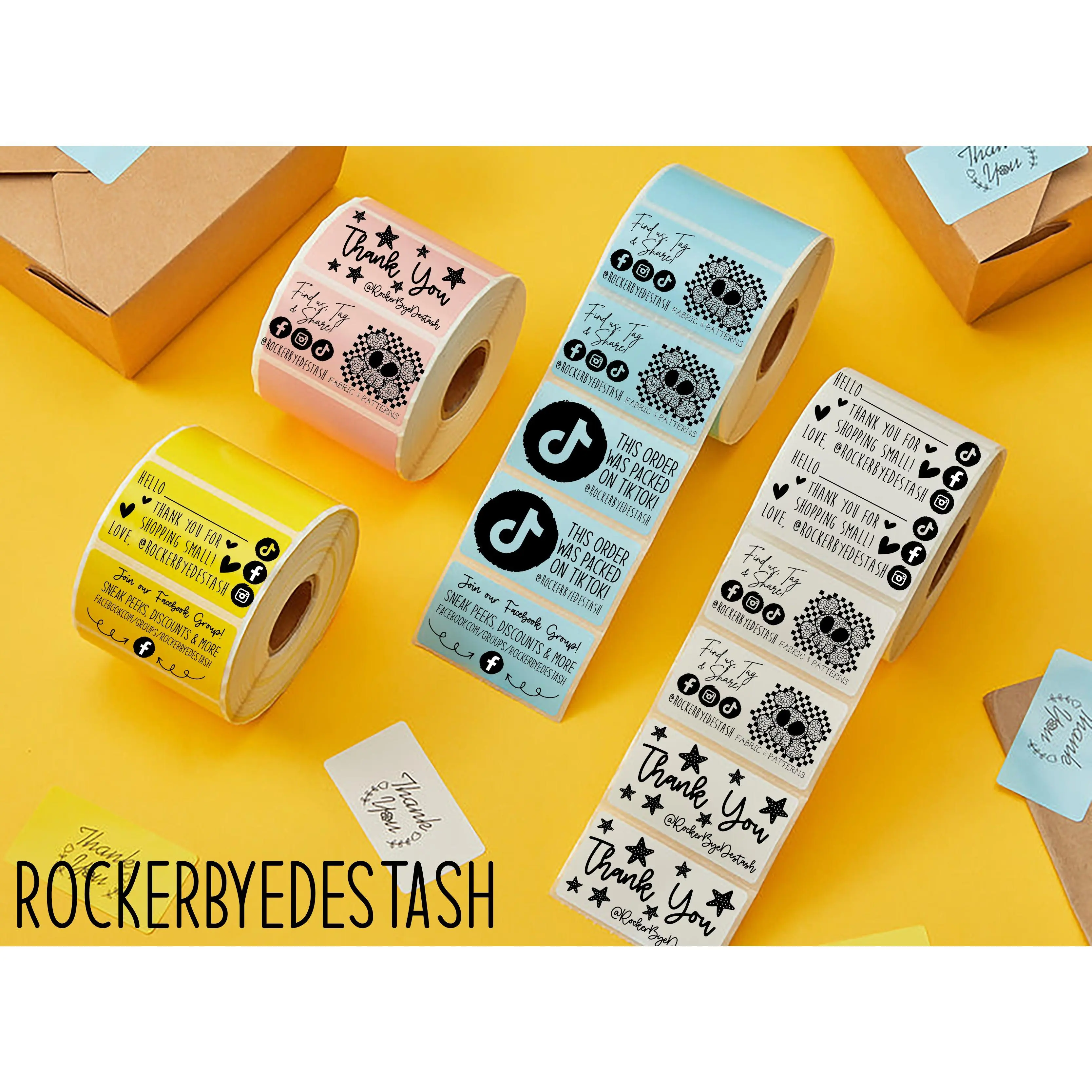 Custom RECTANGLE Thermal Stickers - Choose your design and color - Sticker Swag
