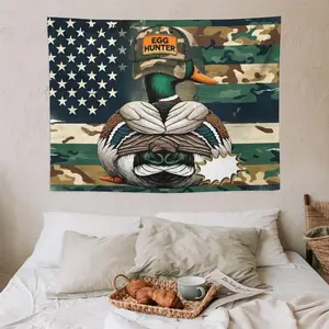 Camouflage Shot Caller Duck Hunting Linen-Cotton Cloth Tapestry Poster, Light Print Decorative Home Decor, Ideal for University Dormitories, Valentine’s Gift for Boyfriends