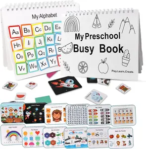 Kids Busy Book for Toddlers 1-5, Montessori Busy Book with 12 Themes, Kids Binder and Early Learning Toys, Preschool Busy Books for Toddlers, Tracing Coloring Book