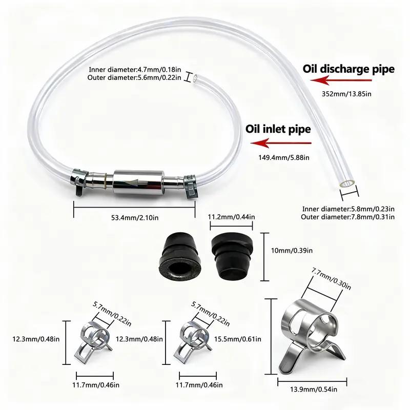 Brake bleed hose, one-way check valve tube bleed tool kit, suitable for car and motorcycle clutch, upgraded version universal hydraulic brake system brake fluid bleed tool kit with metal clamp hose