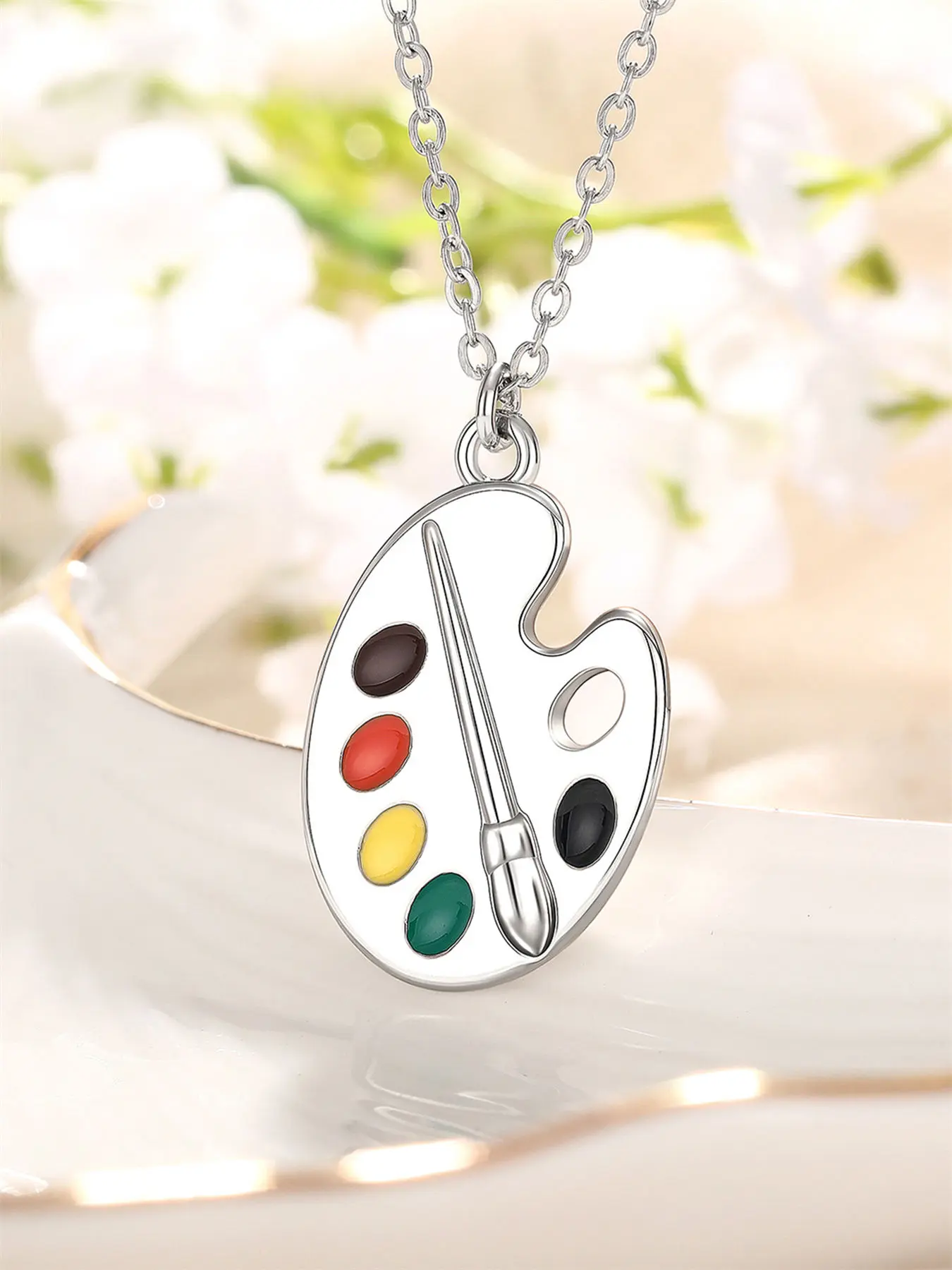1 PC Cute Drawing Board Necklace Pendant For Women Valentine's Day Gift Wedding Jewelry