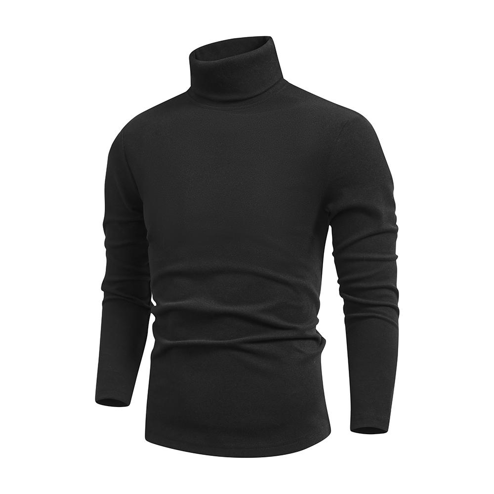 Men’s high-neck fleece sweatshirt, warm and soft fleece base layer, stretchy slim-fit close-fitting underwear, long-sleeve inner top for autumn and winter