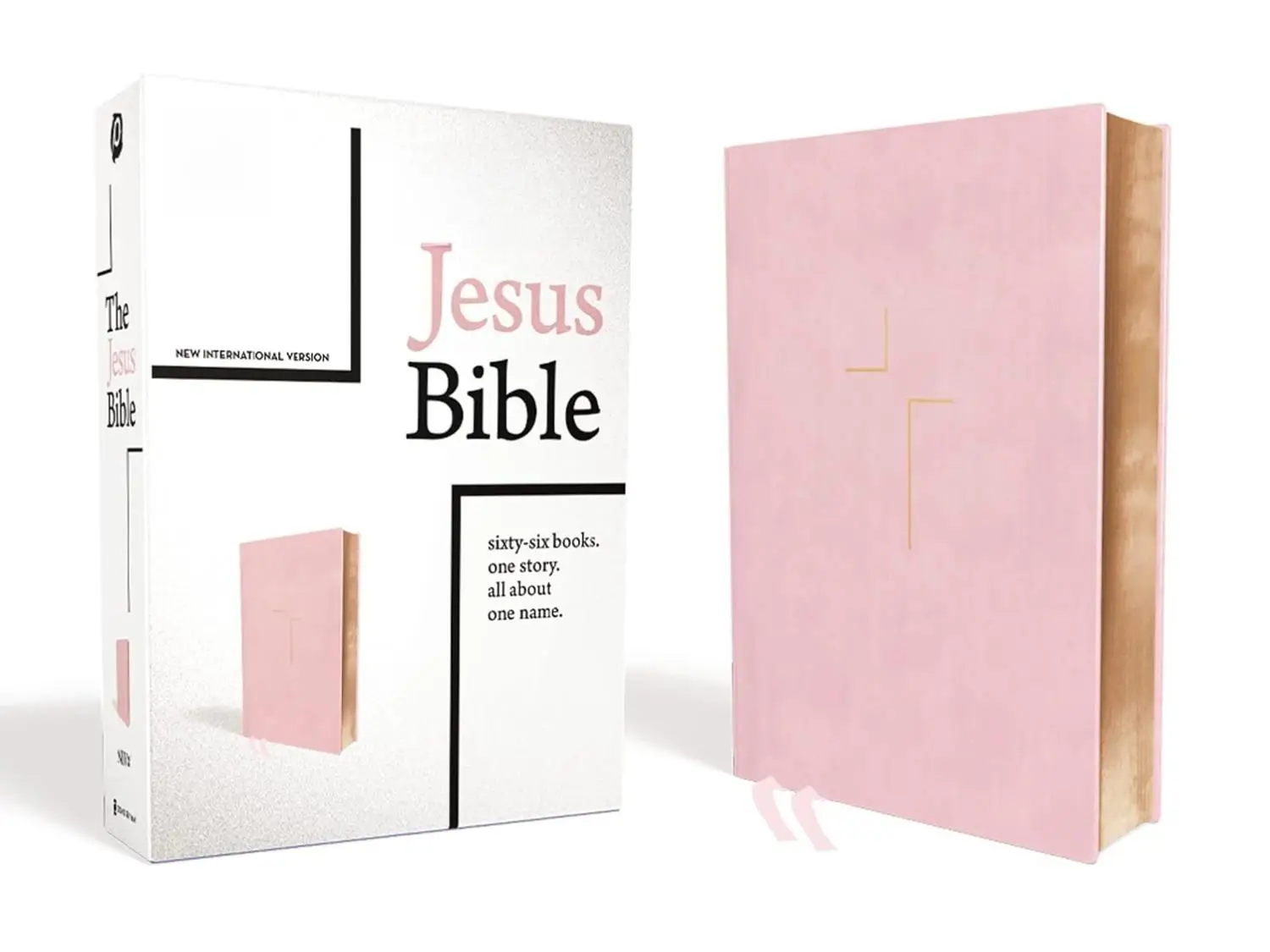 The Jesus Bible, NIV Edition, Leathersoft over Board, Pink, Comfort Print Hardco...