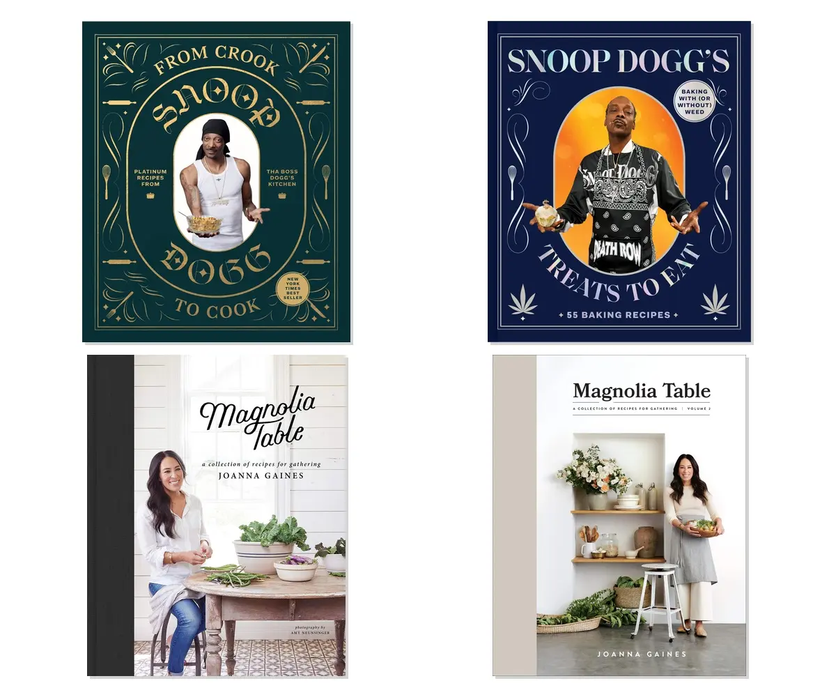 Celebrity Chef Cookbook 4-Book Collection - Snoop Dogg & Joanna Gaines - Hardcover