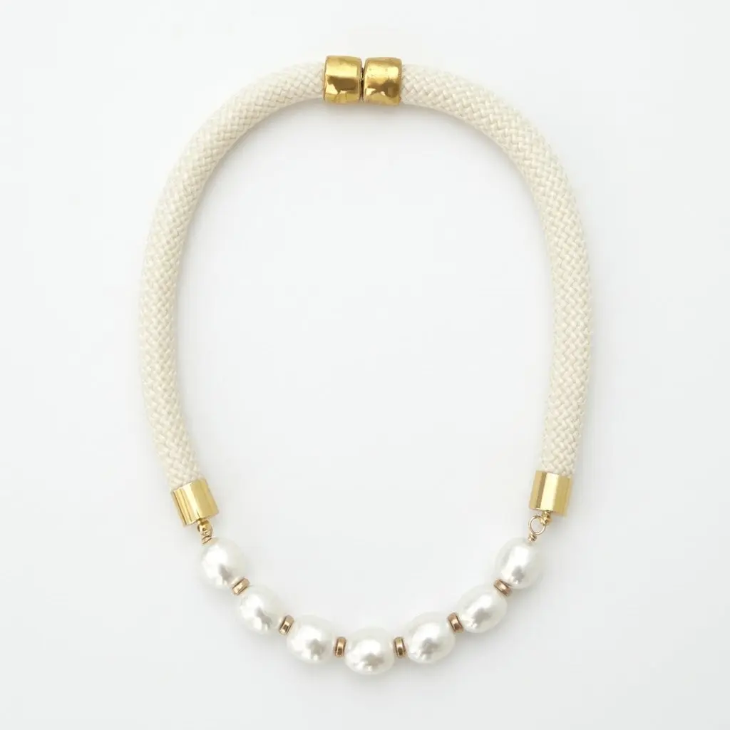prepster statement rope necklace- southern cream