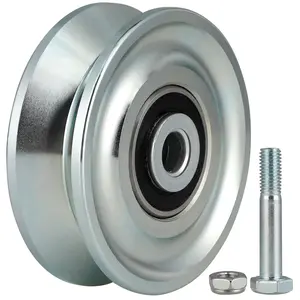 3 in V-Groove Wheel, Slide Gate Wheel with Double Bearings, Rolling Gate Caster for Inverted V Track, 2000 Lbs Load Capacity