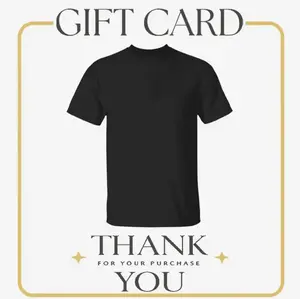 Premium 6 Thank You Gift Card Insert for Apparel Orders SHirt