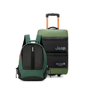 Jeep Softside 20" Two Wheel Rolling Travel Duffle Bag [JS006B] & Laptop Travel Backpack [JS011B] Set