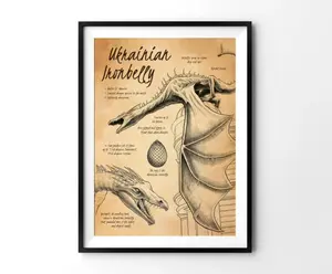 Ukrainian Ironbelly Poster, HP Poster, HP Wall Hanging, HP Magic Animal Poster, Potterhead Home Decor, HP Wall Decor, Wizard World Poster 395919