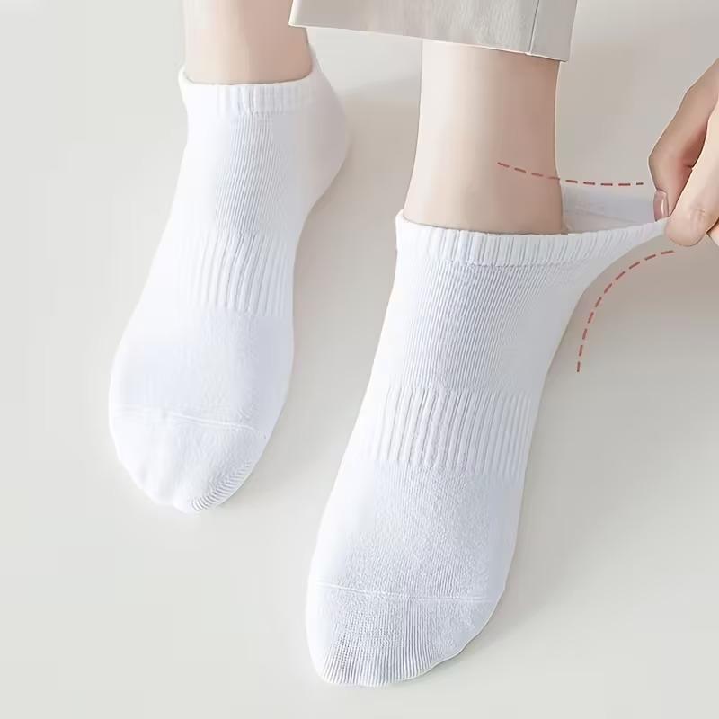 5 Pairs Unisex Solid Color Low-Cut Boat Socks - Summer No-Show Ankle Socks for Men & Women, Colors - Bulk Pack for Sneakers,, Boat - Hand Washable Casual Wear