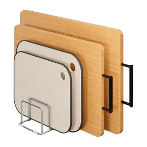 Kitchen Cabinet Reset!  Stainless Steel Cutting Board & Pan Lid Organizer (4-Slot)