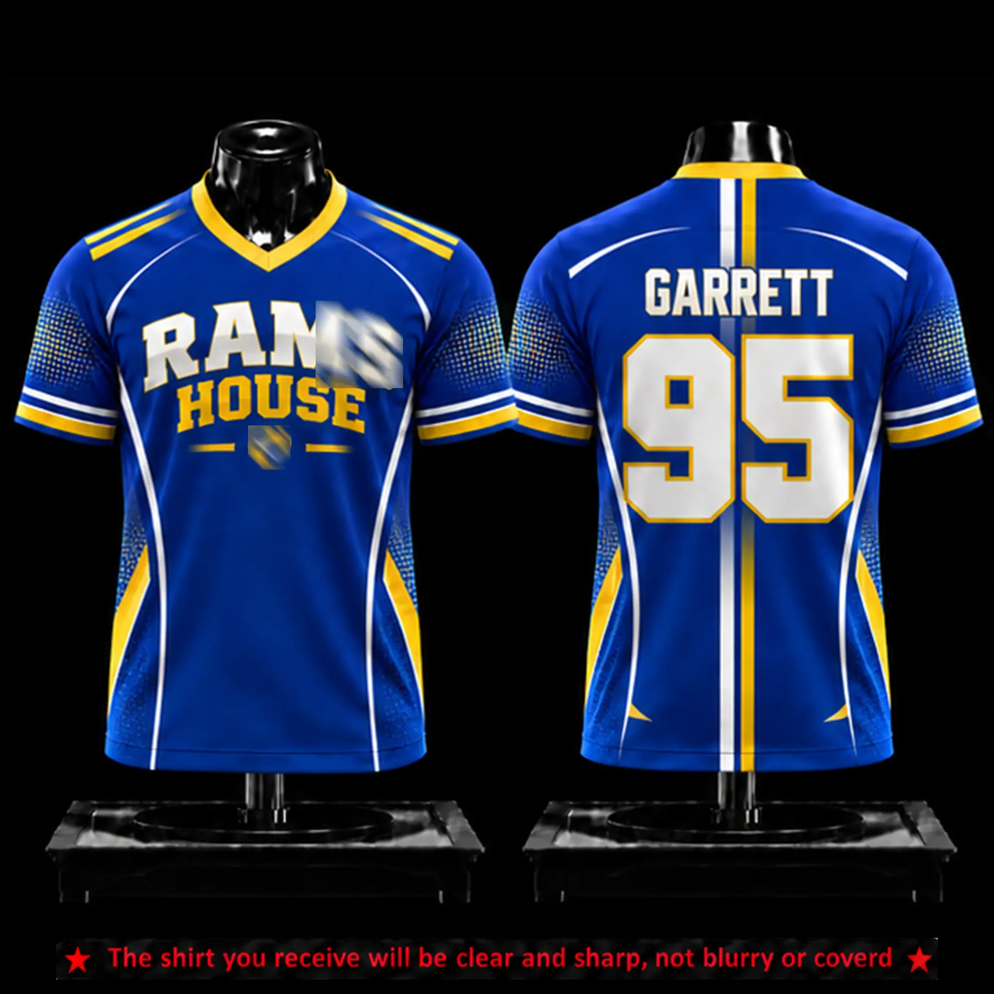 Myles Garrett 95 Premium Lightweight Breathable Fabric Jersey, Rams Football Fan Jersey Shirt, Rams Football Unisex Game Day Apparel, Gift For Football Fans, Boyfriends, Husband