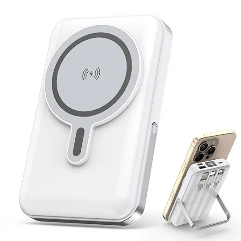 Magnetic Portable Travel Charger, 20000mah Magsafe Power Bank, Fast Charging with Stand, USB Outputs, 4 in 1 Wireless Charger for iPhone, Apple Watch, AirPods.Sumsung Android