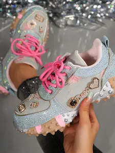 Women's Soft Sole Dad Shoes, Checkered Rivet Design, Comfortable Casual Sneakers, Trendy Student Fashion, 2026 New Arrival