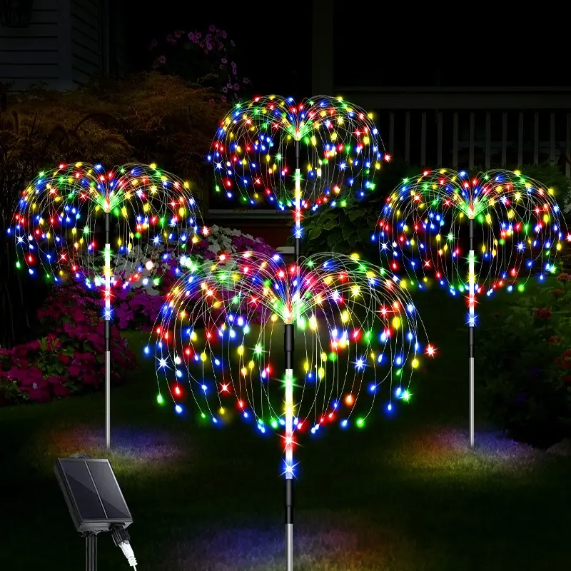 Solar Outdoor Garden Lights Set, Outdoor Lighting Modern, 504 LED Solar Ground Lamps with Remote Control, 8 Lighting Modes, Lawn Yard Pathway Decoration