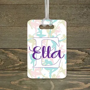 Personalized Luggage Tag | Custom Monogram Bag Tag | Ballerina Pink Child Monogram