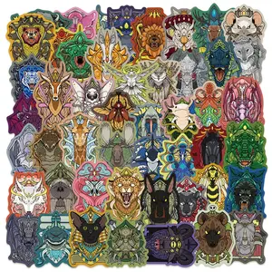 Animal Themed Stamp Sticker, 50pcs/set Self Adhesive Decorative Sticker, DIY Decals for Water Bottle, Laptop, Phone Case, Scrapbooking, Journal Making