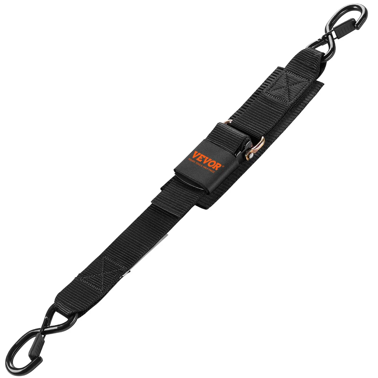 VEVOR Retractable Nylon/Polypropylene Ratchet Tie Down Straps, 2 in x 2 ft, 1500 lbs Capacity, Security Lock Clasp S Hooks, Velcro Strap Design for Trailers, Boat, Retractable Ratchet Straps