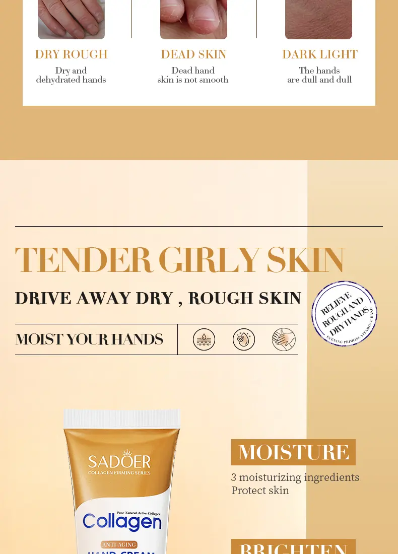 【BUY 1 GET 2 FREE】 Collagen Hand Balm Set, Winter Hand Care for Dry Cracked Hands, Prevents Dryness and Cracking, Moisturizing, Non-Greasy, Easy Absorption, Travel-Friendly, Hand Cream Gift Set